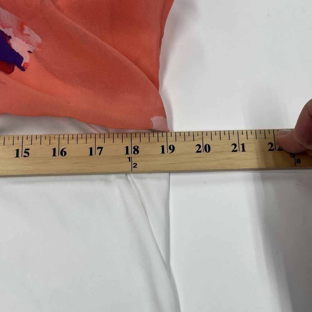Calvin Klein Womens Floral A-Line Maxi Dress Sz 12 Coral Orange Shower Wedding - Picture 11 of 15